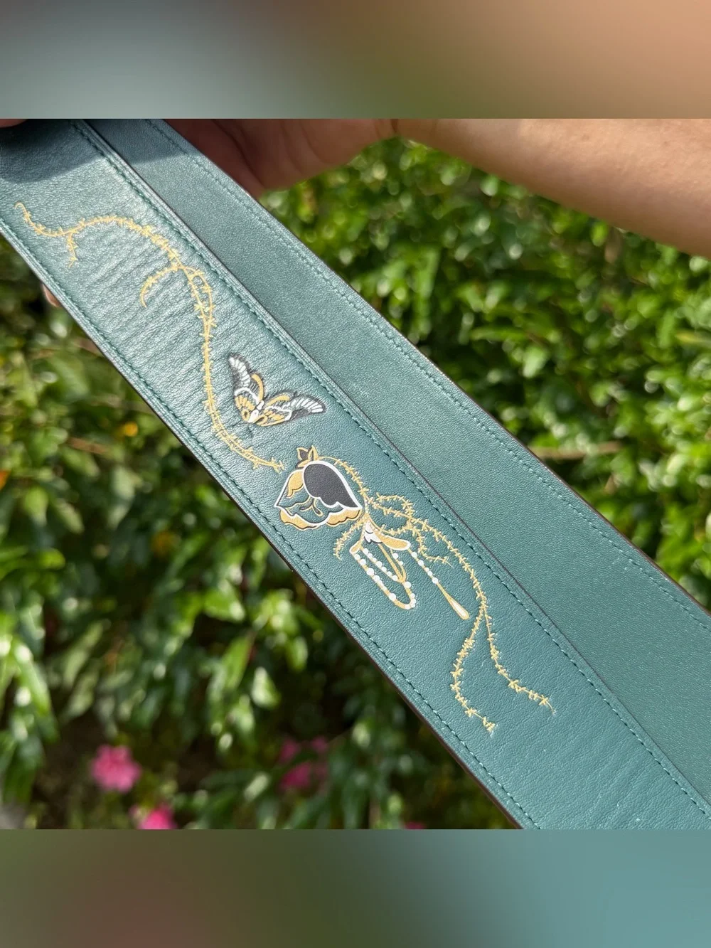 Coach Strap With Tattoo 37132 Evergreen Brass Glovetanned Leather Chelsea Champl